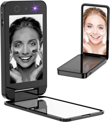 UV Sunscreen Test Camera Mirror - Compact Rechargeable Handheld Makeup Mirror