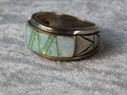 Vintage Chunky Navajo Calvin Begay Opal Sterling Silver Men's Ring sz 10.5 — photo 3