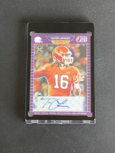 2021 Leaf Trevor Lawrence Purple ROOKIE Auto SP/35 Jaguars Pro Set