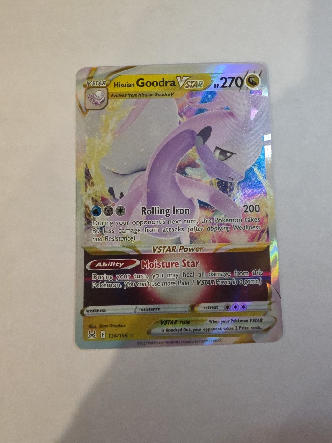 Hisuian Goodra VSTAR 136/196 Pokémon TCG Lost Origin Ultra Rare NM