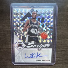 Panini 2021-22 Mosaic Scripts Willie Anderson Auto Prizm SC-WLA Spurs NBA