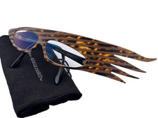 VINTAGE RARE ALAIN MIKLI " PLUME " TORTOISE UV REACTIVE FRAME SUNGLASSES 1988