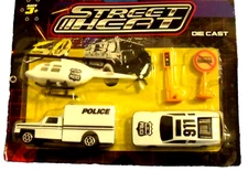 Police Street Heat Die Cast Plastic Play Set  5 Pcs New Hunson Toys