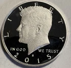 2015 S Kennedy Half Dollar Choice Silver Proof 50c -Semi-Key Date Low Mintage