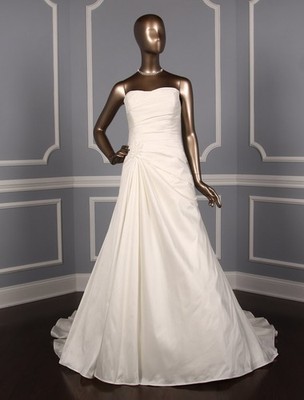 PRONOVIAS Bridal Gown Wedding Dress Strapless Off White Aline Almata 14