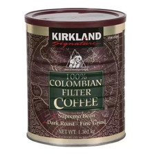 Kirkland Signature 100% Colombian Filter Coffee Supremo Bean Dark Fine 1.362kg 19.63 per kilo