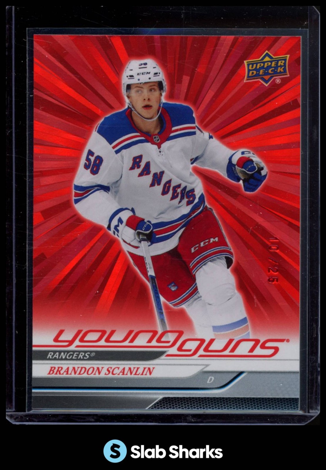 2024 UPPER DECK #454 BRANDON SCANLIN OUTBURST RED YOUNG GUNS RC ROOKIE /25