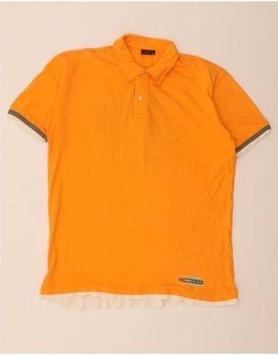 Invicta Mens Graphic Polo Shirt XL Orange Colourblock Cotton BW07
