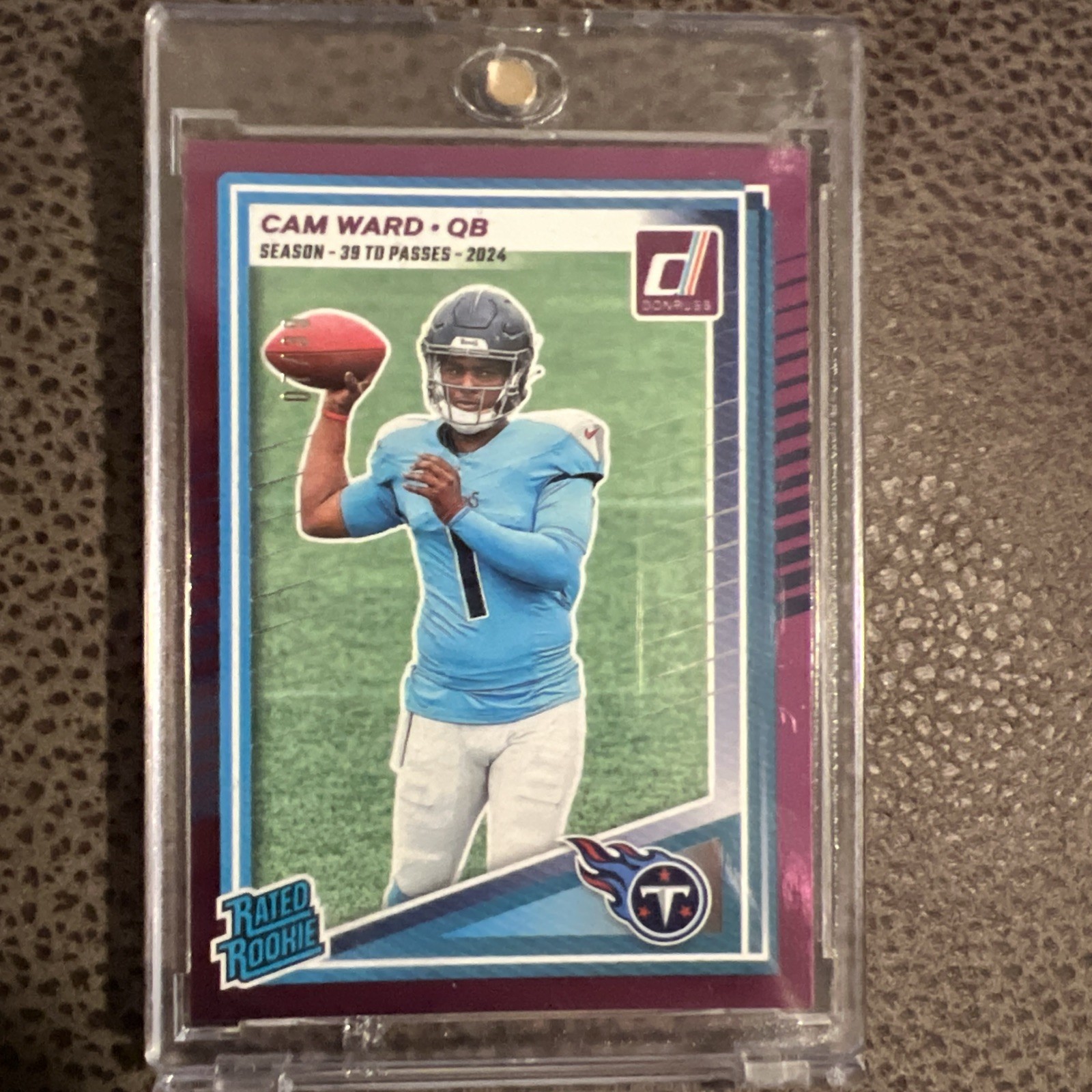 2025 Donruss #350 CAM WARD (RC) Rated Rookies Season Stat Line #/39 SSP Titans