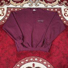 Vintage 90s Nantucket Tultex Maroon Sweatshirt Size L Made In USA Surf Beach