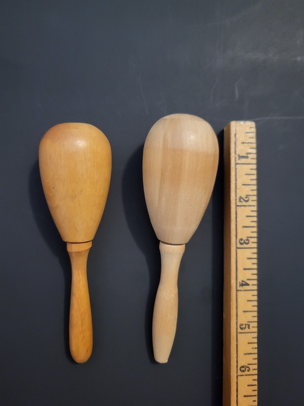 Two Vintage Wooden Darning Eggs, Sock Mending, Darner