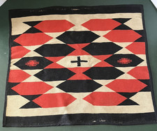 Germantown Navajo 21" x 18" Sampler Blanket Rug Weaving Antique Vintage
