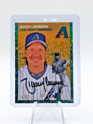 2023 Topps Chrome Platinum Anniversary Randy Johnson Green Toile 51/99 JERSEY #!