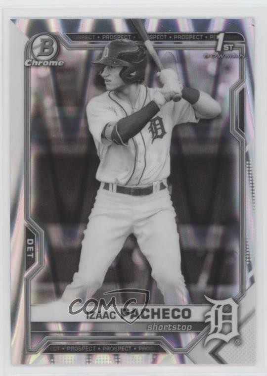 2021 Bowman Draft Chrome Black & White RayWave Refractor Izaac Pacheco 06iy