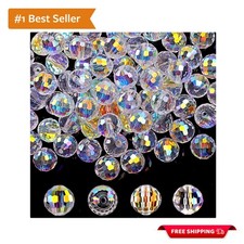 80 Pieces 10mm Faceted Crystal Glass Beads - Sparkling Jewelry Making Essentials