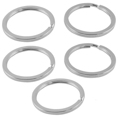 Metal Split Ring Clips Keyring Keychain 35mm Dia 5 Pcs for Home Key Organization
