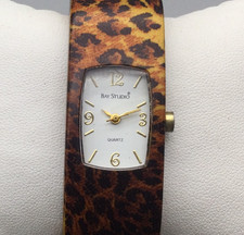 Bay Studio Leopard Print Bangle Watch Women 21mm Bracelet New Battery 6.5"