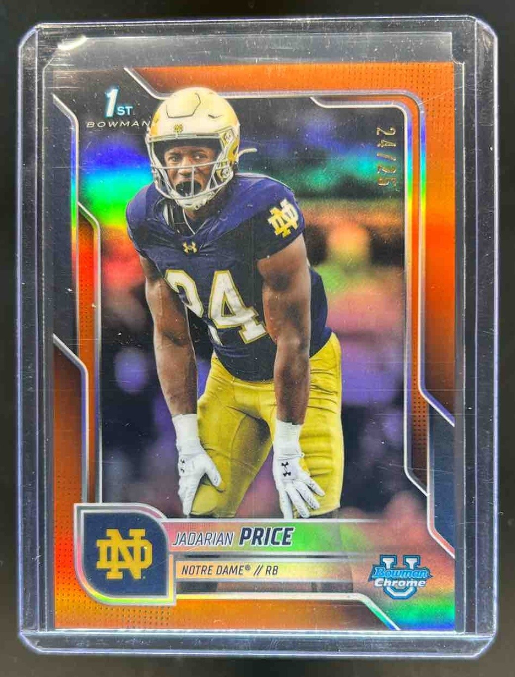 2025 Bowman Chrome U Jadarian Price 1st Orange Refractor #24/25