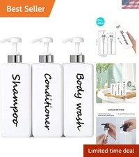 Elegant 21oz Shampoo and Conditioner Dispenser Set of 3 - Modern Bathroom Style