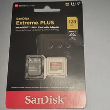Sandisk SDSQXBD-128G-AN6MA Extreme Plus Microsdxc 128gb 10/uhs-i Uhs-i 4k Class