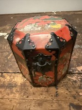 Vintage Korean Ox Horn Box Hwagak Haem Reverse Painted Ox Horn over Wood Box 4?