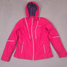 Columbia Thermal Coil Jacket Womens Large Pink Hooded Insulated Winter Ski Snow