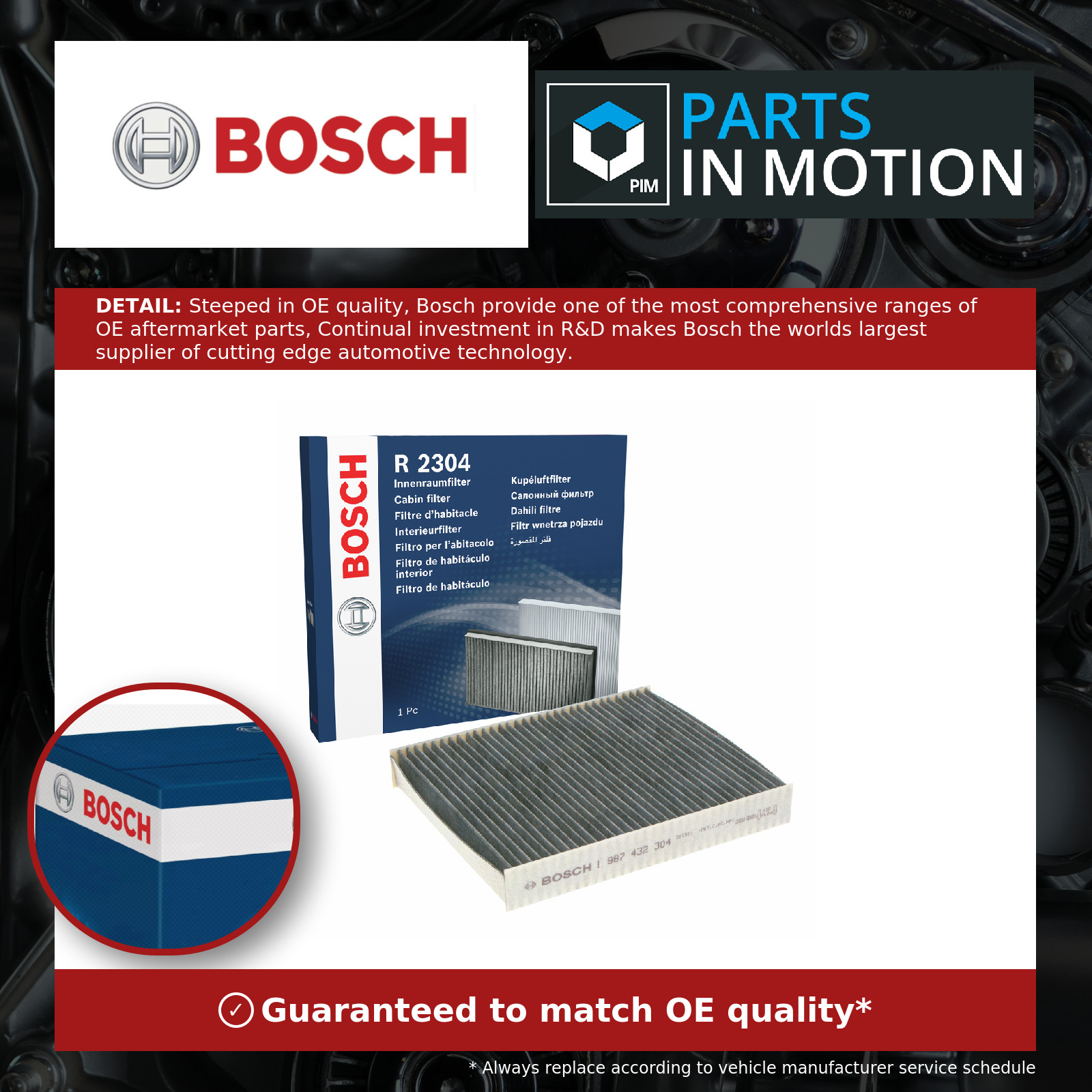 Pollen / Cabin Filter fits SAAB 9-5 YS3G 1.6 2.0 2.8 2.0D 10 to 12 Genuine Bosch - Image 17