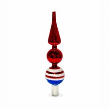 10.4 American Flag Glass Tree Topper Christma...