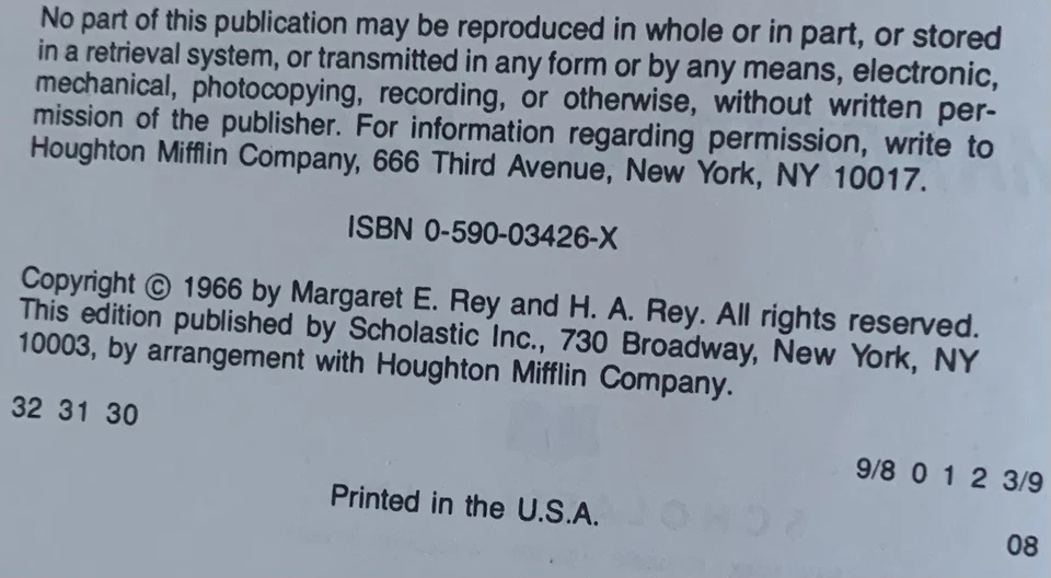 RARE! 1st Vtg Trade PB Ed. Curious George Goes To The Hospital 1966 ACCEPTABLE!! - Image 4 of 4