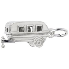 Camping Trailer Charm - Metal - Sterling Silver