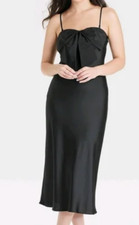 NEW A New Day Women's Bow Midi Shift Dress Black Size Medium