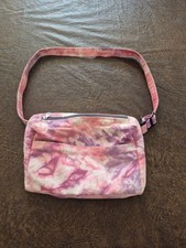 Fanny pack, pink tie dye, adjustable strap approximately 32 in, outside pocket