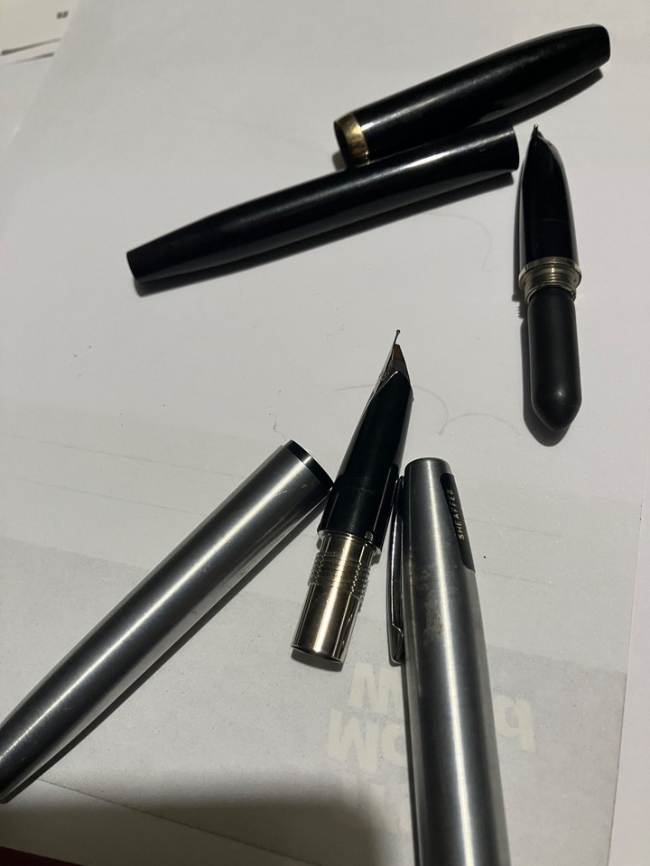 Sheaffer fountain pens x 2 vintage one has ink balloon for direct draw ...