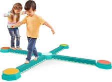 B. toys – Balance Beam for Kids – Interlocking Balancing Beams – 5 Sensory Pads.