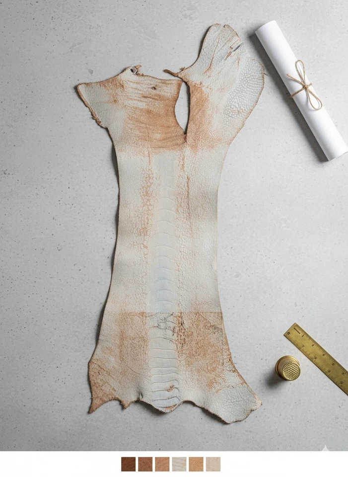 Genuine Ostrich Leg Leather Brown | Exotic Tanned Skin for Wallets, Watch Straps - Image 3 of 4