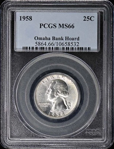 1958 25C Washington Quarter PCGS MS66
