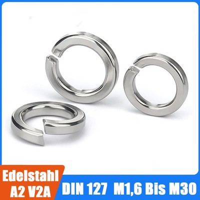 Federringe Edelstahl Federscheiben DIN 127 Form B A2 V2A M1,6 Bis M30 Federring