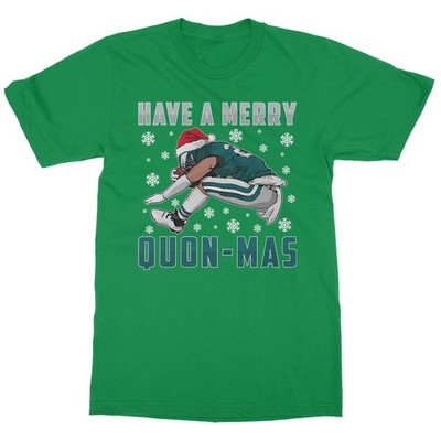 Saquon Inspired Hurdle � Merry Quon-mas Philly Xmas Unisex T-Shirt