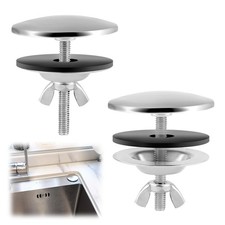 2 Pack 2 Inch Stainless Steel Kitchen Sink Hole Cover,Leakproof Faucet Silver