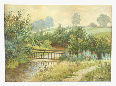 Arthur Edmund GRIMSHAW (1864-1913) Painting of River Signed & Dated 1898 #2 of 2