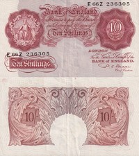 Great Britain 10 Shillings ND 1948-1960 P 368 VF MINOR FOXING NR No Reserve