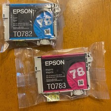 Epson 78 Ink Cartridges T0782 Cyan T0783 Magenta Sealed Set of 2