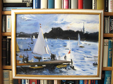 "SEGELBOOTE AUF DER ALSTER" nach MAX SLEVOGT, Impressionismus, Impressionist
