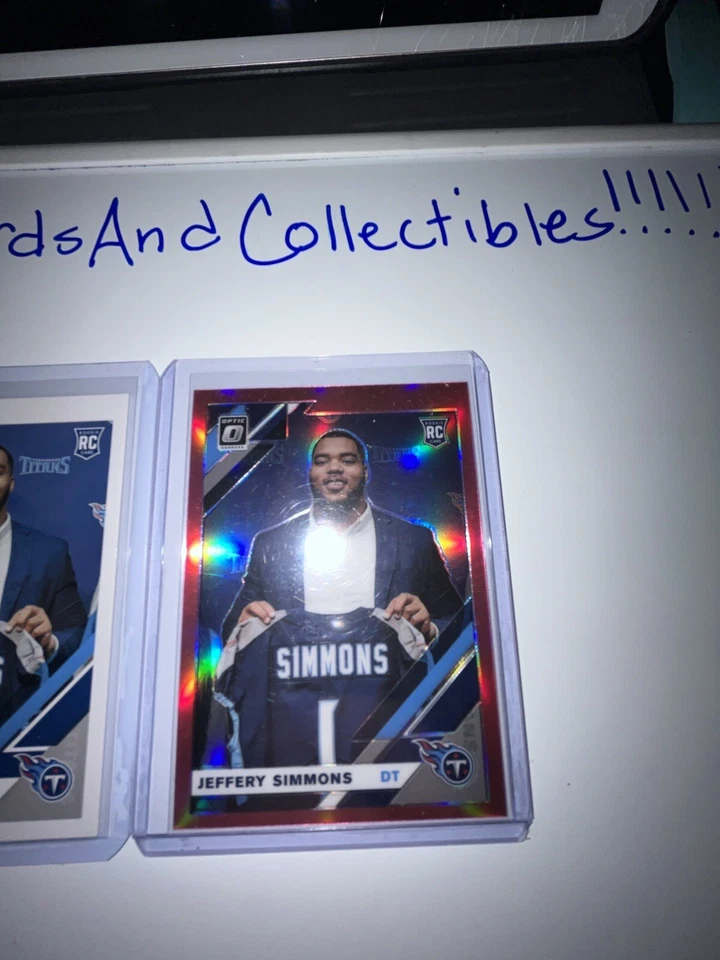 2019 Donruss Optic Football Pink Prizm Jeffery Simmons Titans RC | Donruss Base - Image 2 of 4