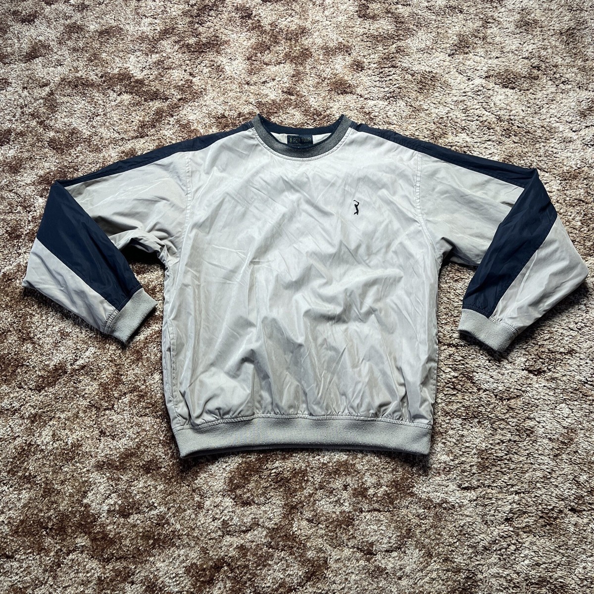 PGA Tour Mens Sweatshirt Medium Pullover Logo Coat Brown