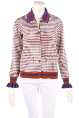 rich & royal Cardigan Glitter Volants Frills D 36 off-white brown mint