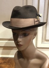 Vintage Stetson Fedora Brown With Tan Band