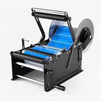 Manual Adhesive Round Bottle Labeling Machine Glass Plastic Bottle Labeler