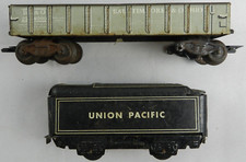 Marx, Union Pacific Four Pack Coal Car, Caboose Car, Metal Freight Car Train