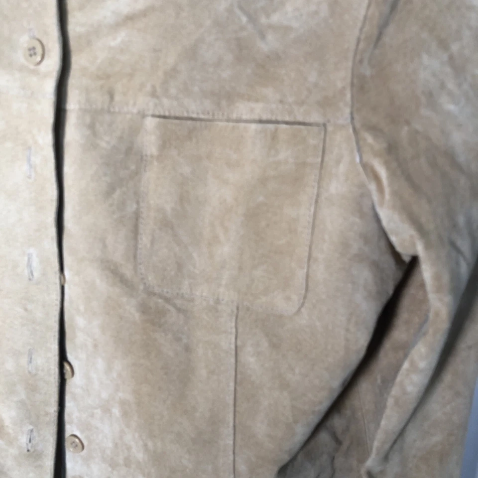 Chaqueta estilo cortavientos con cremallera 100 % gamuza beige para mujer Yvonne Marie - talla 10 Foto 4 de 4